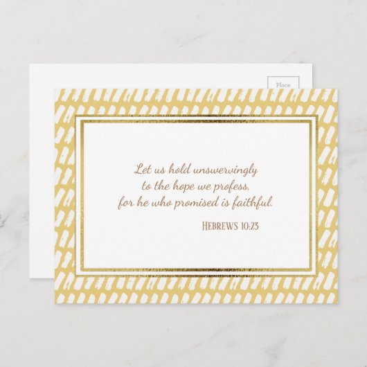 イエローホワイト金ゴールドキリスト教聖書詩はがき ポストカード (正面/裏面)
