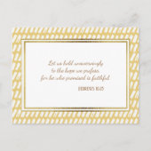 イエローホワイト金ゴールドキリスト教聖書詩はがき ポストカード (正面)