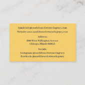 イエローホワイト飛行機代理飛行機旅行代理店 名刺 (裏面)