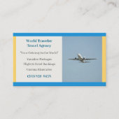 イエローホワイト飛行機代理飛行機旅行代理店 名刺 (正面)