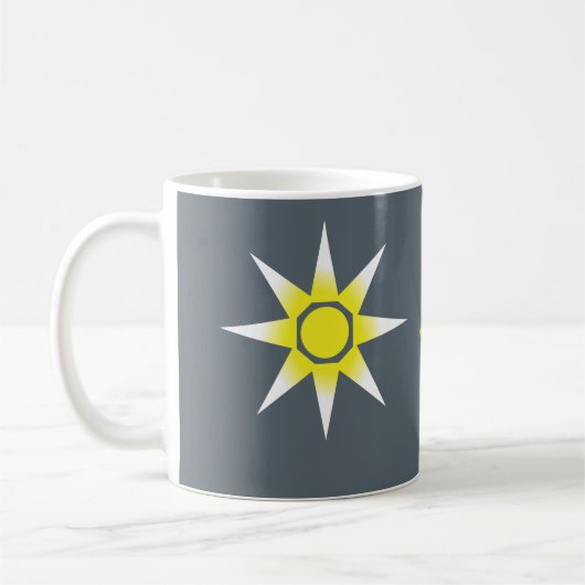 イエローホワイト魔法サン製品 コーヒーマグカップ (左)