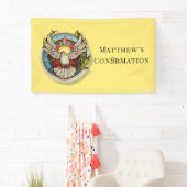 イエローホワイト鳩の宗教カトリックの確認 横断幕 (インサイチュ)