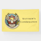 イエローホワイト鳩の宗教カトリックの確認 横断幕 (横)