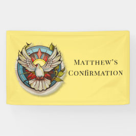 イエローホワイト鳩の宗教カトリックの確認 横断幕