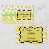 イエローホワイト&グリーンゼブラ&チータスキンカスタム 名刺 (正面/裏面)