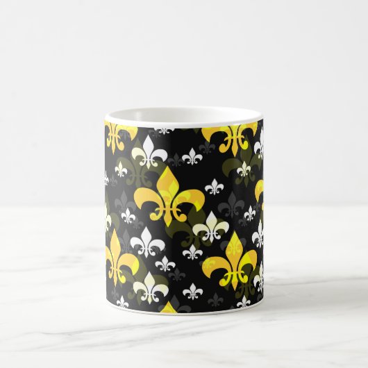 イエローホワイト(紋章の)フラ・ダ・リ コーヒーマグカップ (中央)