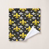 イエローホワイト(紋章の)フラ・ダ・リ バスタオルセット (ウォッシュタオル)