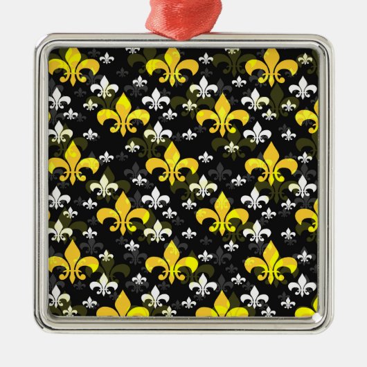 イエローホワイト（紋章の）フラ・ダ・リ メタルオーナメント (正面)