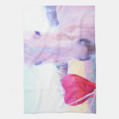 イエローホースと赤いハート キッチンタオル (縦)