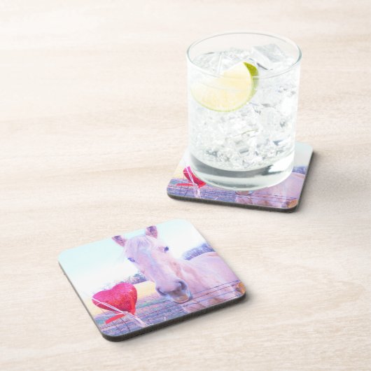 イエローホースと赤いハート コースター (右側)