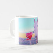 イエローホースと赤いハート コーヒーマグカップ (正面左)