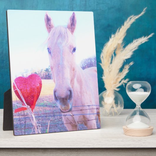 イエローホースと赤いハート フォトプラーク (側面)