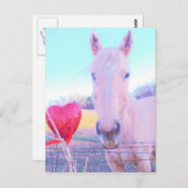 イエローホースと赤いハート ポストカード (正面/裏面)