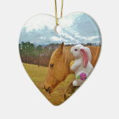 イエローホース、春ウサギ セラミックオーナメント (左)