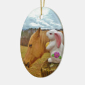 イエローホース、春ウサギ セラミックオーナメント (左)