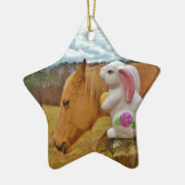 イエローホース、春ウサギ セラミックオーナメント (左)