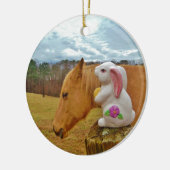 イエローホース、春ウサギ セラミックオーナメント (左)