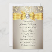 イエローボウベージュローズ ブライダルシャワー 招待状 (正面)