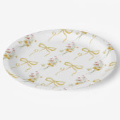 イエローボウ夏ワイルドフラワーベビーシャワー ペーパープレート (アングル)