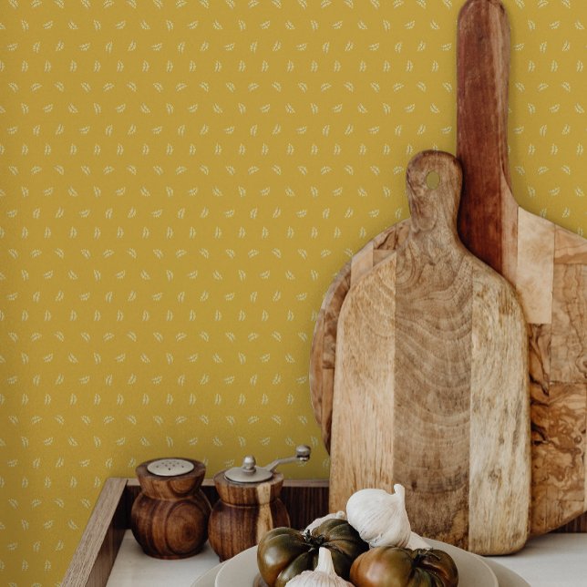 イエローボタニカルベッドルームキッチンバスルーム 壁紙 (クリエイターアップロード済み)