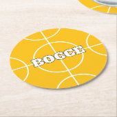 イエローボッチェボーカスタムル紙飲み物用コースター ラウンドペーパーコースター (アングル)