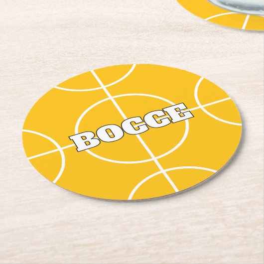 イエローボッチェボーカスタムル紙飲み物用コースター ラウンドペーパーコースター (アングル)