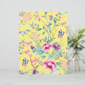 イエローボヘミアンフローラルパターンスクラップブック紙 (スタンド正面)