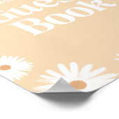 イエローボホデイジーフローラベビーシャワーゲストブック ポスター (角)