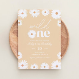 イエローボホデイジーワイルドワン1日パーティー 招待状