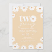 イエローボホデイジー2グルーヴィー2nd誕生日パーティー 招待状 (正面)