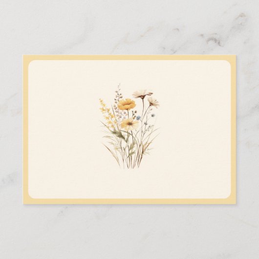 イエローボホワイルドフラワー結婚フローラ詳細 エンクロージャーカード (裏面)