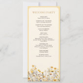 イエローボホーワイルドフラワーフローラ結婚式 プログラム (裏面)