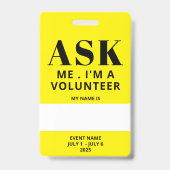 イエローボランティアバッジ バッジ (裏面)