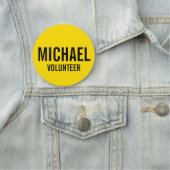 イエローボランティアバッジ(名前をカスタムする付) 名札 (インサイチュ)