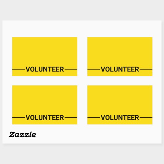イエローボランティ空白のア 長方形シール (シート)