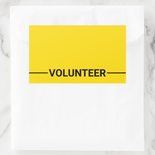 イエローボランティ空白のア 長方形シール (バッグ)