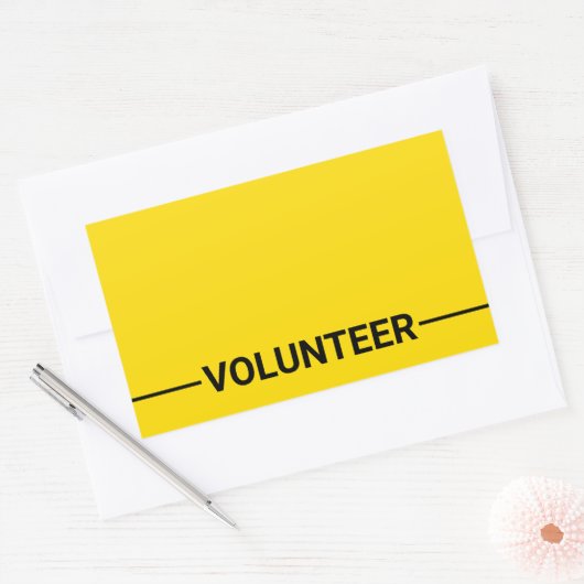 イエローボランティ空白のア 長方形シール (封筒)