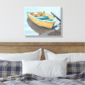 イエローボートの色鉛筆スケッチ キャンバスプリント (インサイチュ (寝室))
