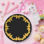 イエローボーボーボーボーダー紙プレート ペーパープレート (パーティー)