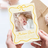 イエローボー魅力的フォト誕生 案内状