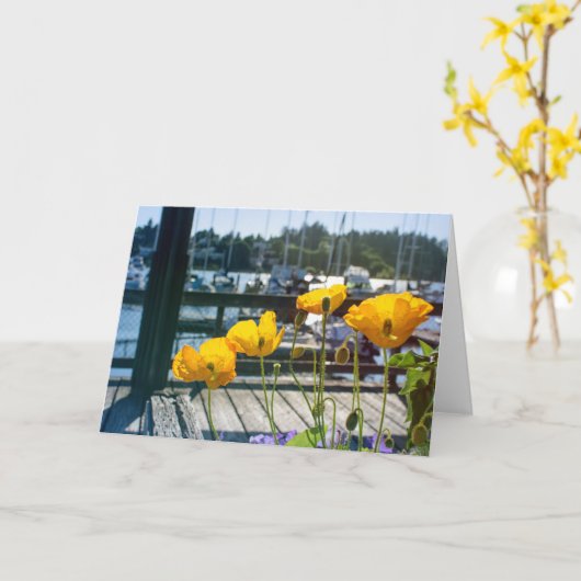 イエローポピズアットザボートマリーナポート空白の カード (黄色い花)