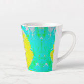 イエローポピーとホットピンクセンターターコイズ カフェラテマグ (右)