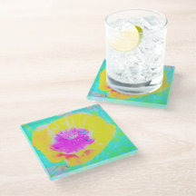 イエローポピーとホットピンクセンターターコイズ