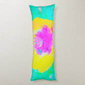 イエローポピーとホットピンクセンターターコイズ ボディピロー (裏面 (縦))