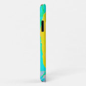 イエローポピーとホットピンクセンターターコイズ Case-Mate iPhoneケース (裏面/右)