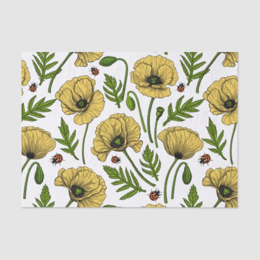 イエローポピーとレディバグ 薄葉紙 (正面)