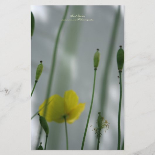 イエローポピーの影3文房具パーソナライズされた 便箋 (正面)