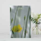 イエローポピーの影3文房具パーソナライズされた 便箋 (スタンド正面)