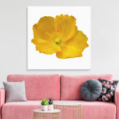 イエローポピーアラスカンワイルドフラワーフローラ キャンバスプリント (インサイチュ (リビング))