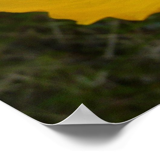 イエローポピーアラスカンワイルドフラワーフローラ ポスター (角)